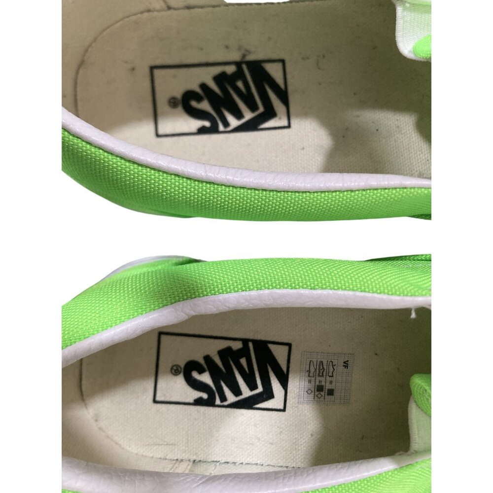 Vans Neon Green Classic Slip On Canvas Skateboard Sneakers M 9.5 W 11 - Picture 3 of 6
